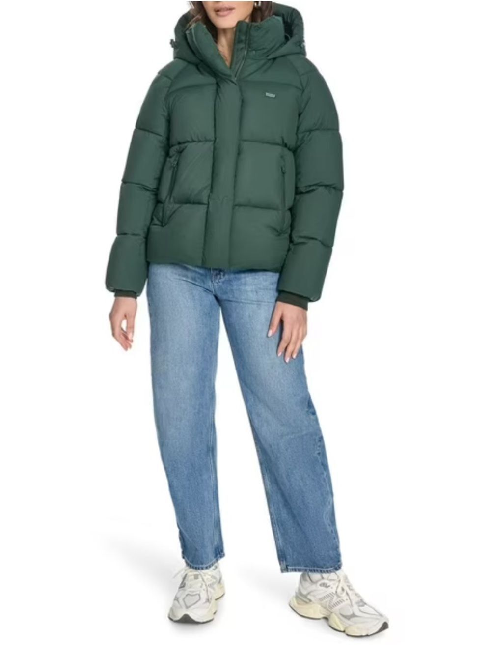 Levi's Womens Size Large Green Selma Hooded Puffer Jacket